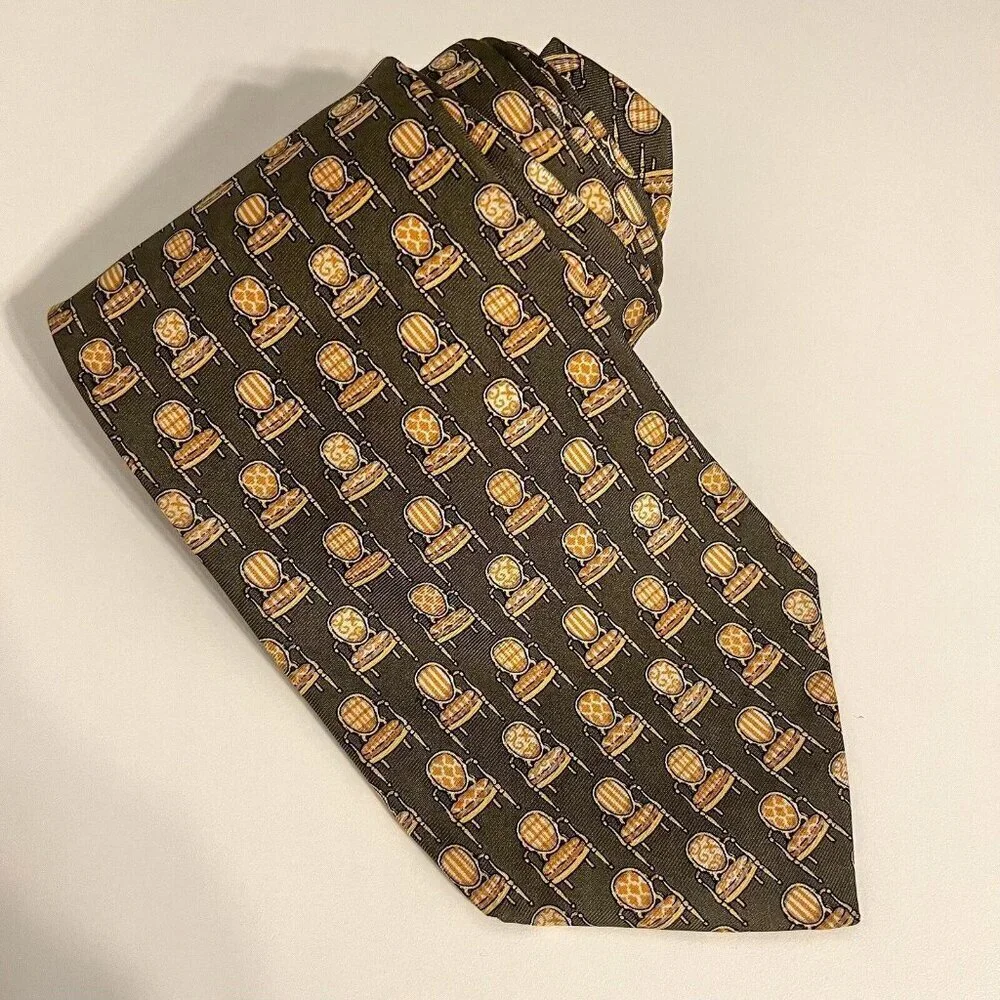 Banana Republic Silk Tie Necktie Made In Italy Antique Chairs Decor